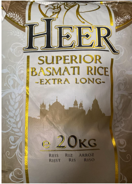 Heer Extra Long Basmati Rice 20kg
