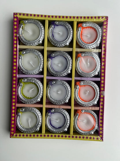 Diyas (with Wax) Design 12pcs