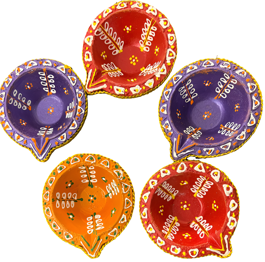 Colour diyas 6 pcs